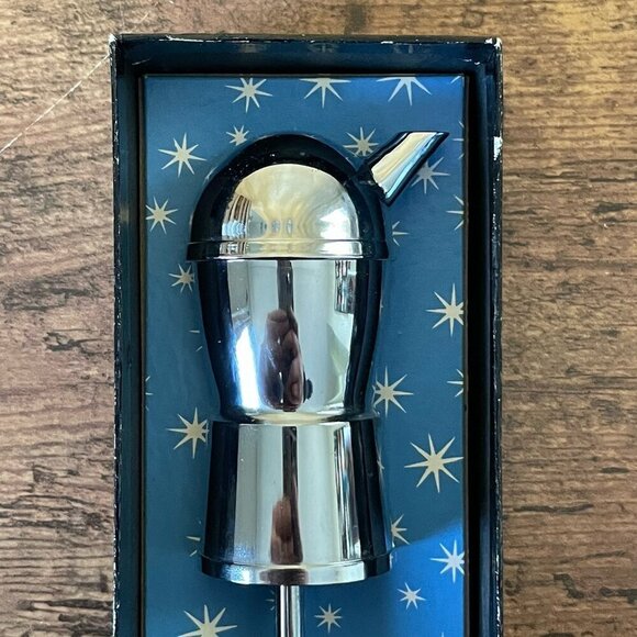 Vintage Mr Bartender Jigger Bottle Pour MCM Barware Chrome Bar Accessory in Box - Picture 7 of 10